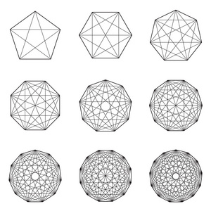 一组几何形状.矢量照片