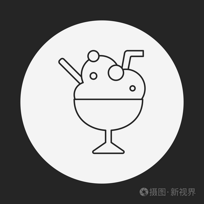 冰激淋线图标