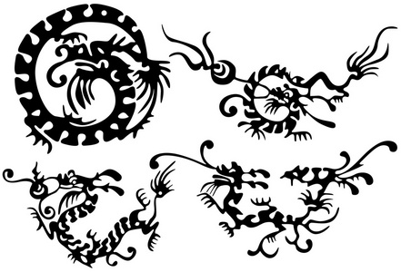 龙和鸟的纹身
