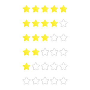 5 星评级。消费者评分。审查。反馈。Web 的矢量图标