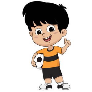 卡通足球孩子(喜欢姿势).照片