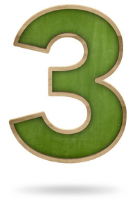 绿色空白数量 3 形状黑板照片