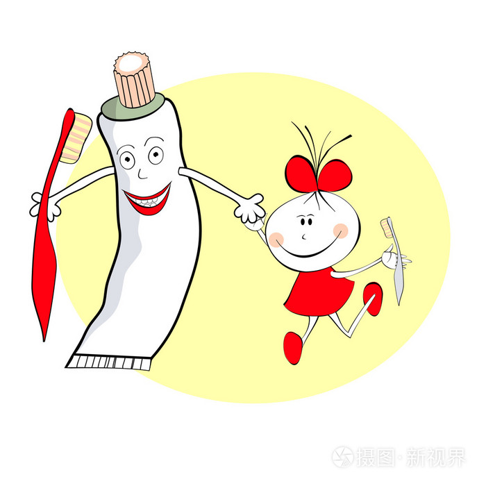 一管牙膏的女孩