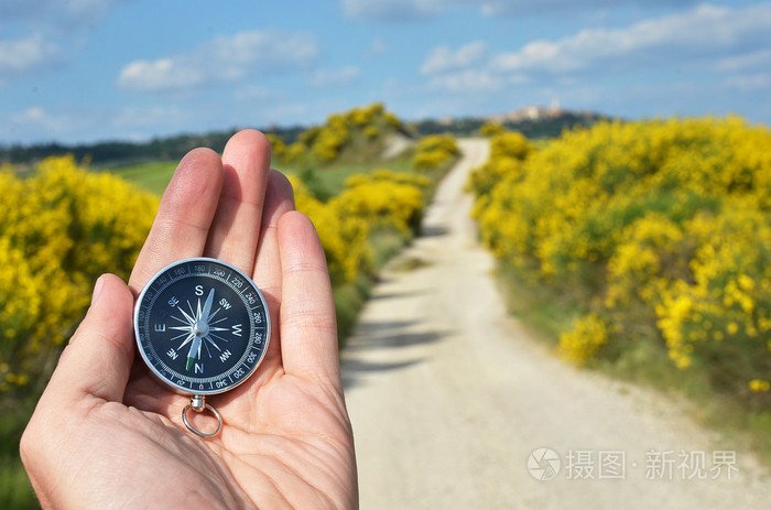 针对道路牵手指南针