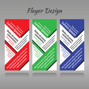 一系列的 threel 模式的印刷的产品，红色，绿色，蓝色
