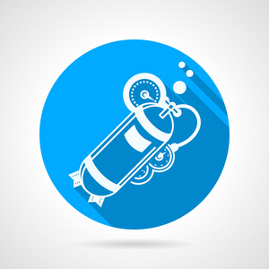 水中呼吸氧气蓝色圆矢量图标照片