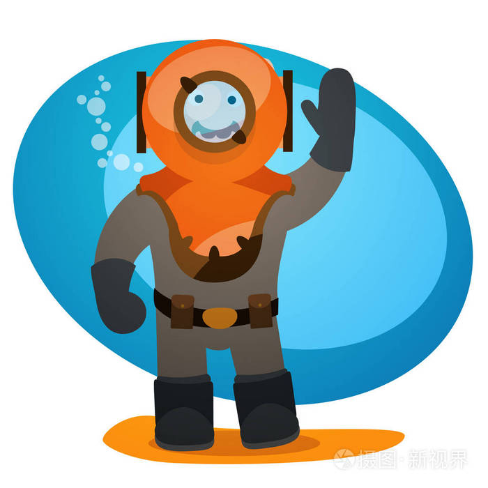 在旧的潜水服的人