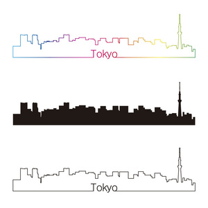 东京 V2 天际线直线型，彩虹