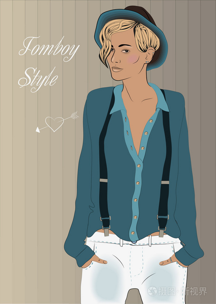 风格的假小子的女孩