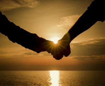 日落大道棕榈树图片