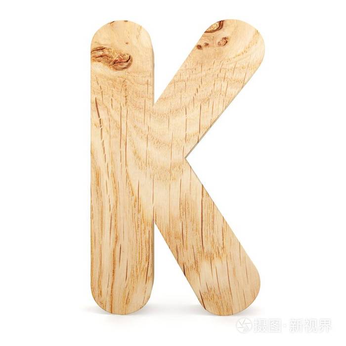 3d装饰木制字母大写字母k