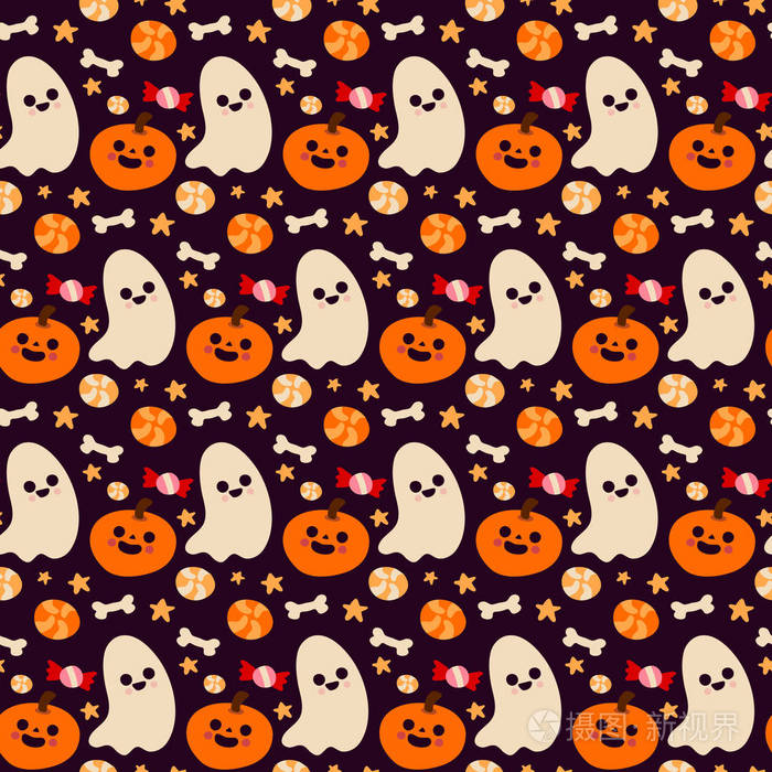 万圣节元素与美丽的图案