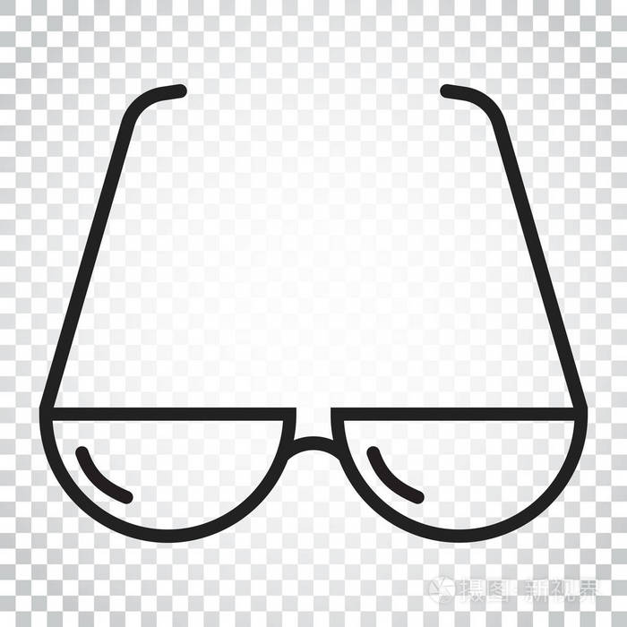 太阳镜矢量图标眼镜平插图简单的业务