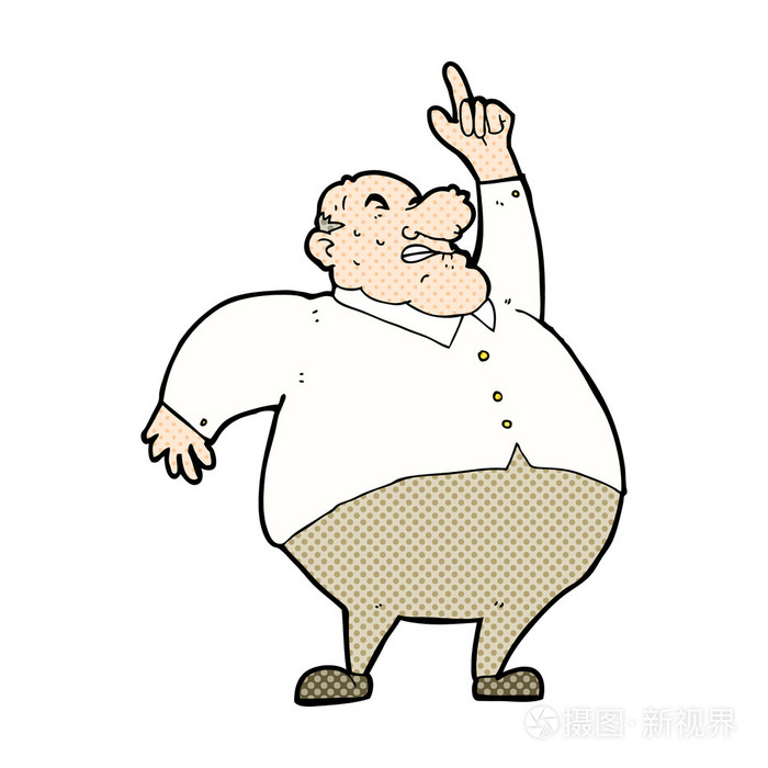 漫画卡通大胖老板