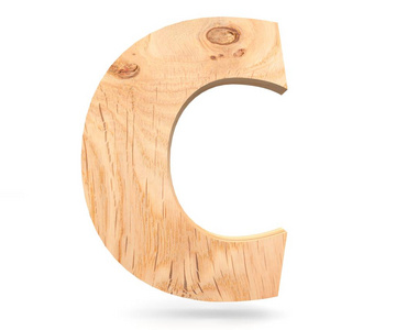 3d 装饰木制字母 大写字母 C