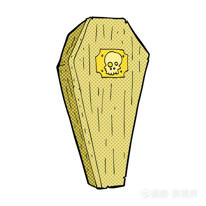 幽灵般的漫画卡通棺材