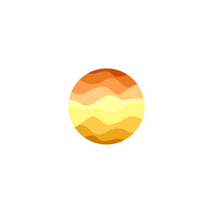 孤立的抽象橙色圆的形状商标在白色的背景下，太阳矢量图