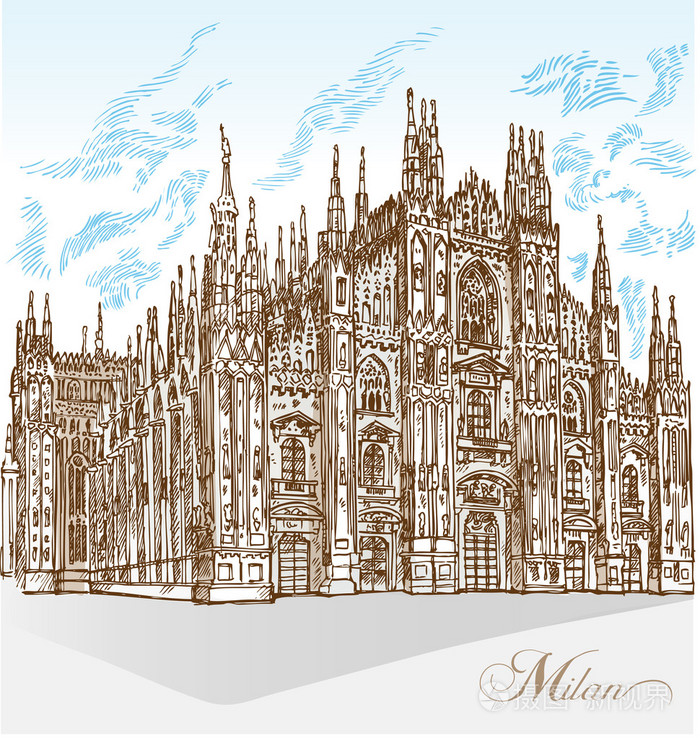 米兰大教堂手画