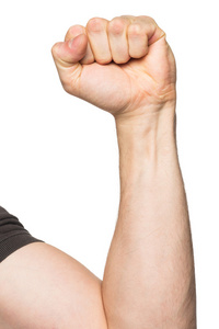 用手握紧了拳头照片