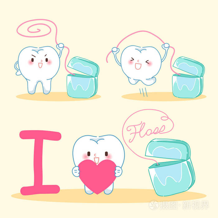 卡通牙与牙线