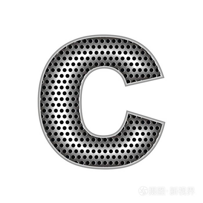 矢量剪辑艺术金属字母c