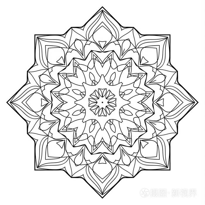 曼陀罗花老式的装饰元素