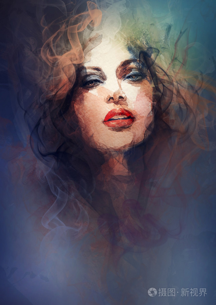 抽象的时尚形象女人的脸