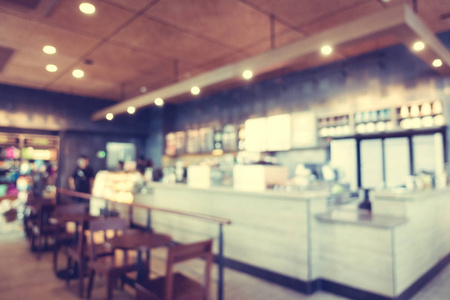抽象的模糊和散焦的咖啡店咖啡馆