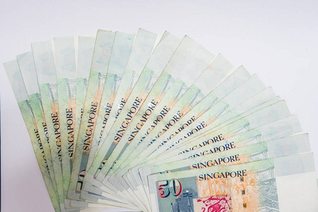 新加坡美元，在白色背景上的新加坡隔离
