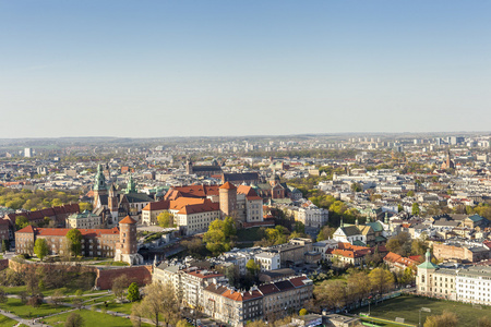 美丽的克拉科夫，波兰前资本市，Eur 的全景