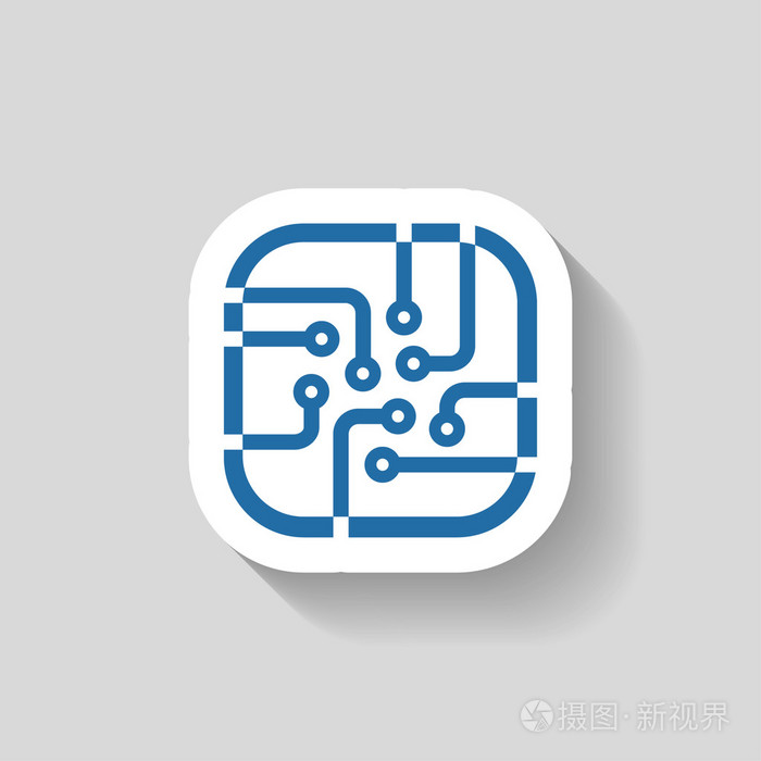 电路板的象形文插画-正版商用图片0c2pqu-摄图新视界