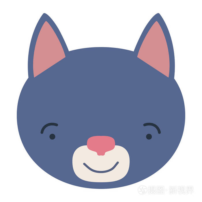 五颜六色的漫画的公猫动物幸福表达可爱的脸插画 正版商用图片0c2r0u 摄图新视界