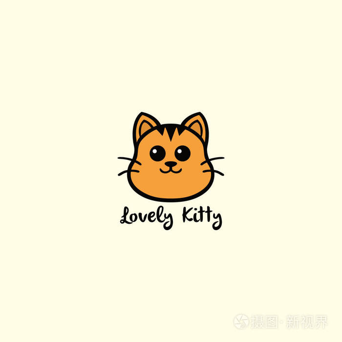 可爱的小猫可爱猫咪标志矢量设计