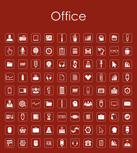 一套办公室简单图标