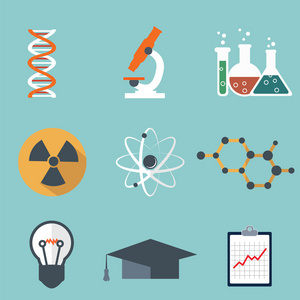 科学平面图标集