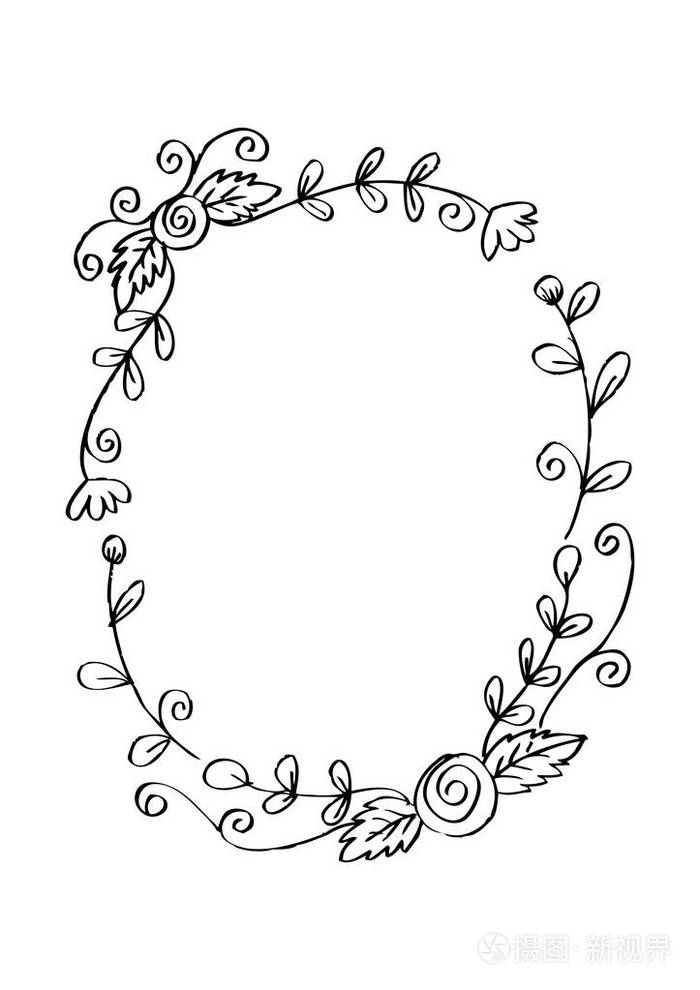 花卉的框架手绘图图