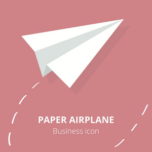 业务图标。纸飞机。平面矢量图