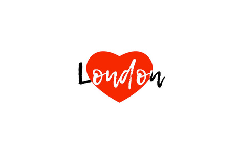 欧洲国家的首都城市伦敦英国爱的心文本标志设计