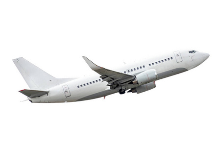 飞机白色孤立在白色背景上照片
