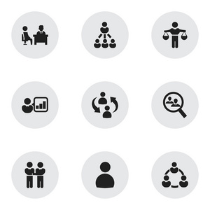9 可编辑社区图标集。包括符号等介绍，找到解决办法和更多的友谊。可用于 Web 移动 Ui 和数据图表设计