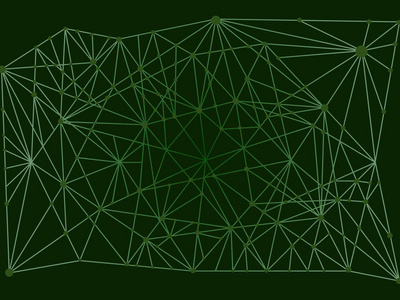 绿色抽象背景线和点连接概念技术网络
