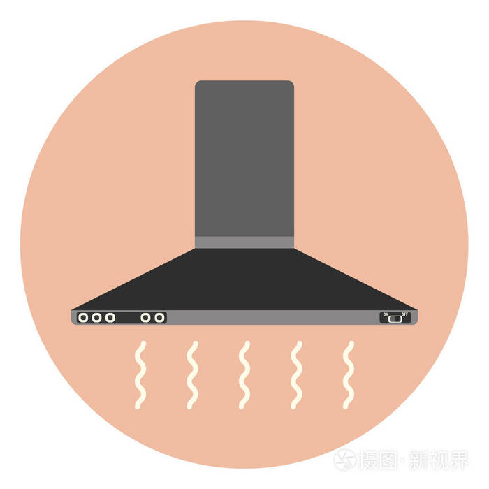 平面向量厨房油烟机通风符号