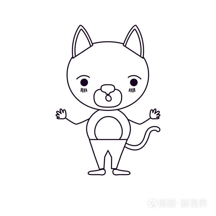 草绘轮廓漫画的可爱猫咪吃惊的表情在裤子里插画 正版商用图片0c3fdg 摄图新视界 草绘轮廓漫画的可爱猫咪吃惊的表情在裤子里插画 正版商用图片0c3fdg 摄图新视界