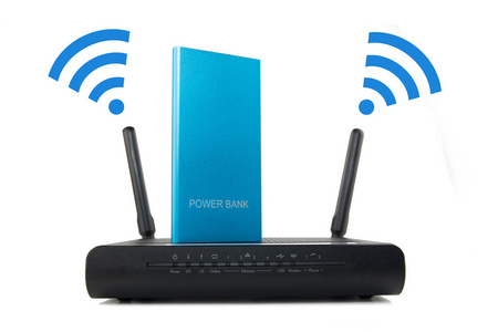 电力银行收费 Wifi Router 上的移动设备