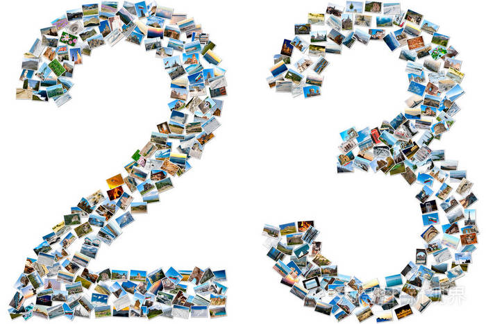 两个和三个数字制成的照片