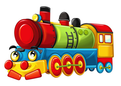 火车头卡通看起来很滑稽的蒸汽火车的卡通照片