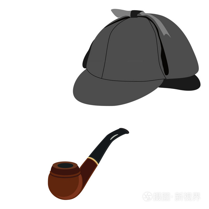 侦探帽和管插画 正版商用图片0c42qf 摄图新视界 侦探帽和管插画 正版商用图片0c42qf 摄图新视界