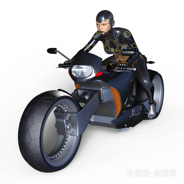 3d cg 渲染的超级女骑手