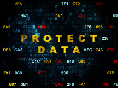 安全概念 保护数字背景上的数据