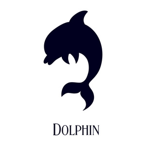海豚的剪影标志